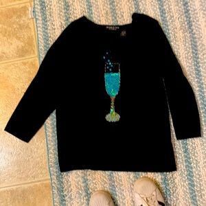 Sequined champagne top, L